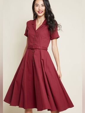 Collectif X Modcloth Caterina / Cherished Era Red Shirtdress